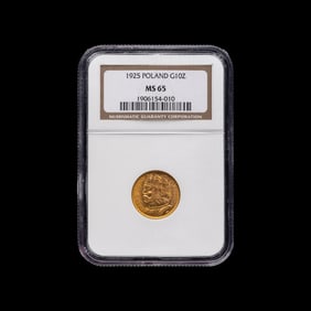 [POLAND] A 1925 10 Zloty Gold Coin [NGC MS65]