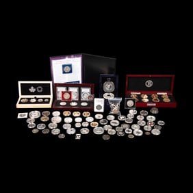 A Collection of International and Private-Issue Coins and Paper Money