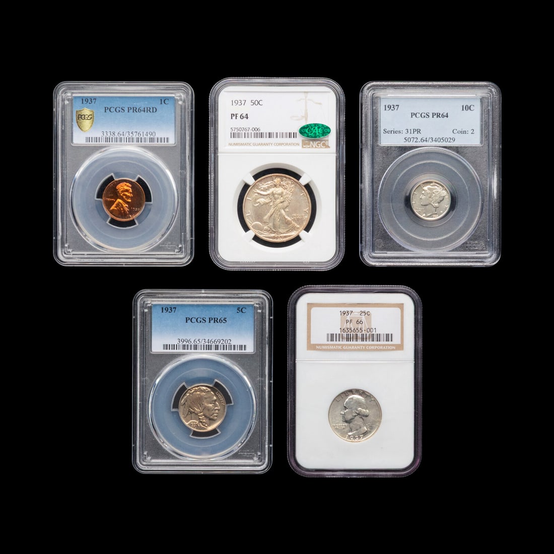 A 1937 Five-Coin Proof Set (1 of 2)