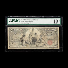 A Series 1896 Educational $2 Silver Certificate [PMG VG10 NET-Thinning]