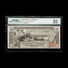 A Series 1896 Educational $1 Silver Certificate [PMG Ch. VF35]