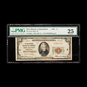 [NATIONAL CURRENCY] NEW HAVEN, CT, First National Bank and Trust Company of New Haven, $20, Series