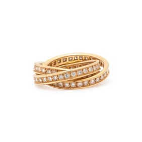 CARTIER, YELLOW GOLD AND DIAMOND 'TRINITY' RING