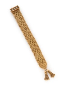 YELLOW GOLD AND DIAMOND TASSEL BRACELET