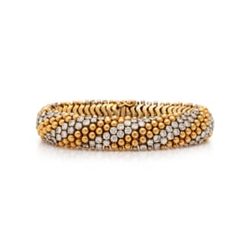 HAMMERMAN BROTHERS, YELLOW GOLD AND DIAMOND BRACELET