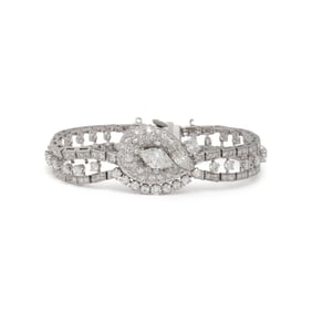 HAMILTON, PLATINUM AND DIAMOND SURPRISE WATCH