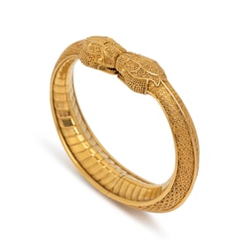 REVIVALIST, HIGH KARAT GOLD SERPENT BANGLE BRACELET