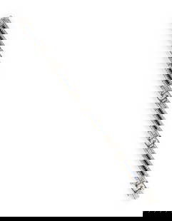 TIFFANY & CO., ART DECO, PLATINUM, DIAMOND AND SAPPHIRE BRACELET: TIFFANY &amp; CO., ART DECO, PLATINUM, DIAMOND AND SAPPHIRE BRACELET Set with four old European cut diamonds weighing approximately 2.00 carats total, single cut diamonds weighing approximately 2.00 c