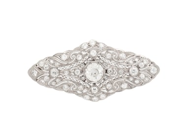 EDWARDIAN, DIAMOND AND PLATINUM BROOCH