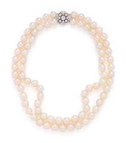 DOUBLE STRAND CULTURED PEARL NECKLACE