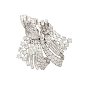 BOUCHERON, PARIS, DIAMOND DOUBLE CLIP BROOCH