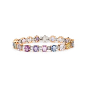 MULTICOLOR SAPPHIRE AND DIAMOND BRACELET