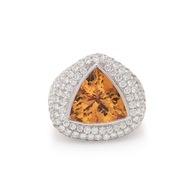 TOPAZ AND DIAMOND RING