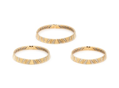 MARINA B, COLLECTION OF BICOLOR GOLD 'KAR' CHOKER NECKLACES
