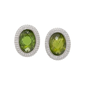 PERIDOT AND DIAMOND EARRINGS