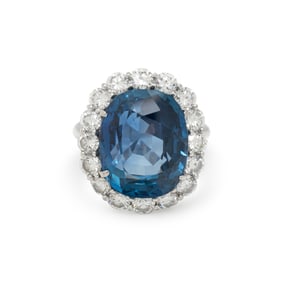 BURMESE SAPPHIRE AND DIAMOND RING