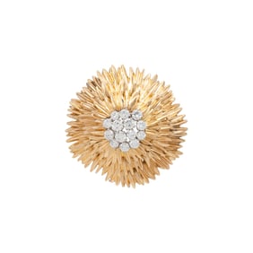 VAN CLEEF & ARPELS, YELLOW GOLD AND DIAMOND BROOCH
