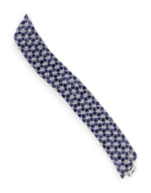 WHITE GOLD, IOLITE, AND DIAMOND BRACELET