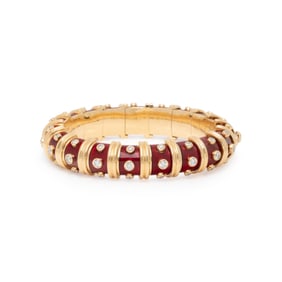 TIFFANY & CO., SCHLUMBERGER, PAILLONNÉ ENAMEL AND DIAMOND 'DOTS' BRACELET