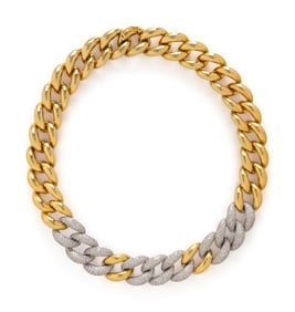 BICOLOR GOLD AND DIAMOND NECKLACE