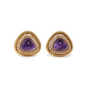 AMETHYST AND DIAMOND EARRINGS