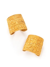 LALAOUNIS, PAIR OF HIGH KARAT GOLD CUFF BRACELETS