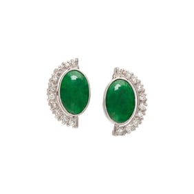 JADE AND DIAMOND EARRINGS