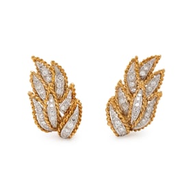 BICOLOR GOLD AND DIAMOND EARRINGS