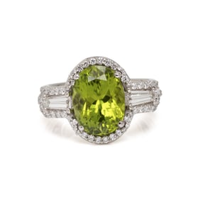 PERIDOT AND DIAMOND RING