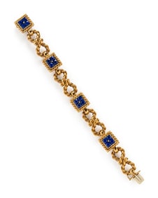 YELLOW GOLD AND LAPIS LAZULI BRACELET