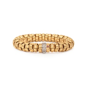 ROBERTO COIN, YELLOW GOLD AND DIAMOND BRACELET