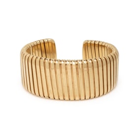 CHIMENTO, YELLOW GOLD TUBOGAS CUFF BRACELET