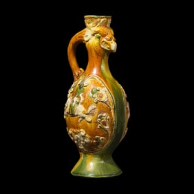 A Chinese Tang-Style Sancai Glazed Phoenix-Head Ewer 三彩鳳首壺