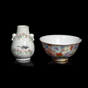 Two Chinese Famille Rose Porcelain Wares, Late Qing/Republic Period 晚清/民國