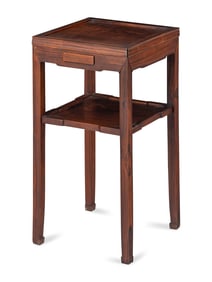 A Chinese Carved Hardwood Incense Stand, Late Qing Dynasty 晚清 硬木香