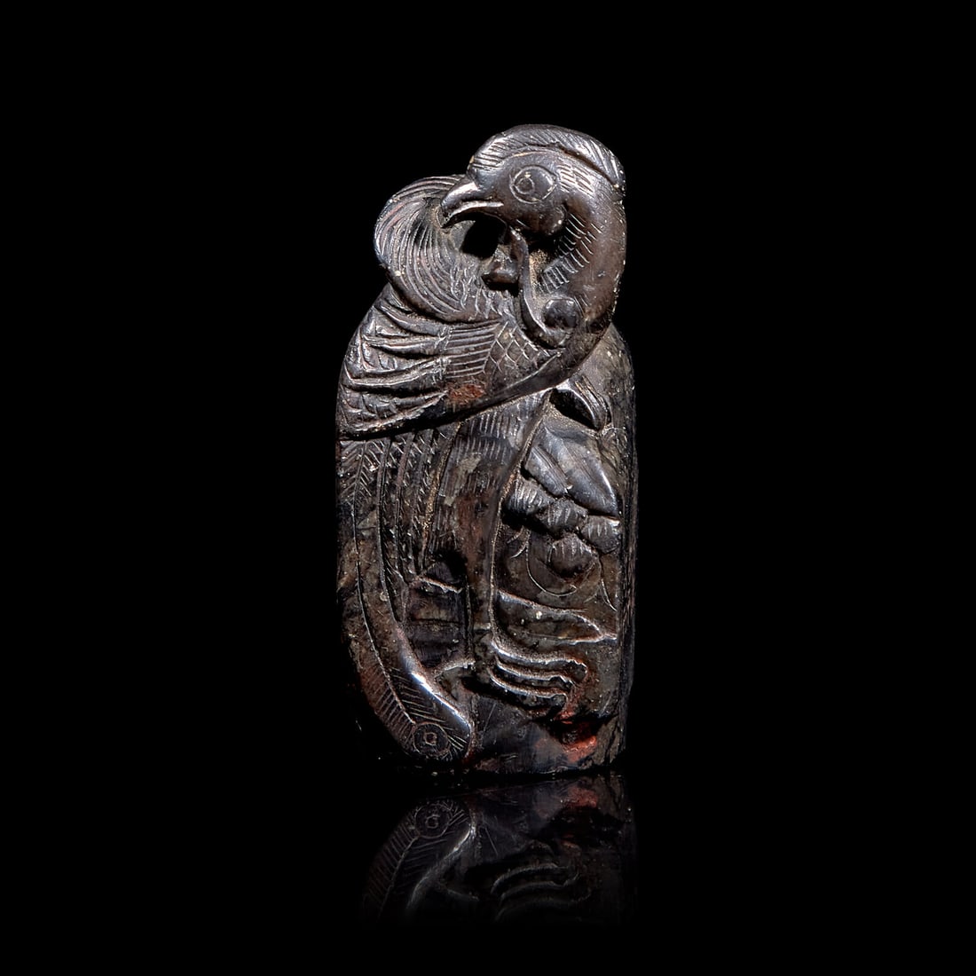A Chinese Carved Stone 'Phoenix' Seal 鳳紋石印