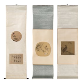 Three Chinese Prints Depicting Birds 精印花鳥立軸三幅