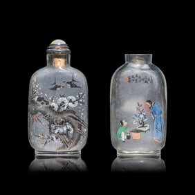 Two Chinese Inside Painted Glass Snuff Bottles 馬少宣(款)z