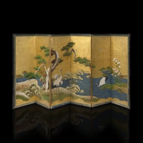 A Japanese Six-Panel Floor Screen, Edo Period 日本江戶時代 Ð