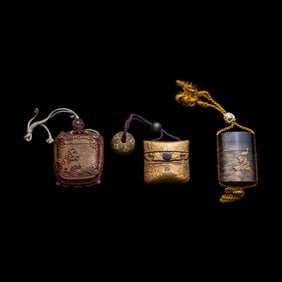 Three Japanese Inro, Edo Period 日本江戶時代 印籠