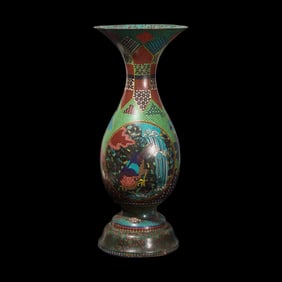 A Large Japanese Cloisonné Enamel Vase, Circa 1870 日本明治時