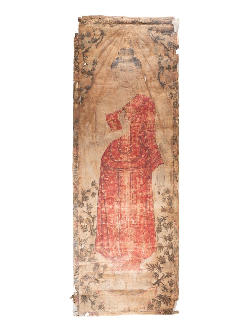 A Thai Painted Temple Banner, 17th Century or Later (1 of 5)