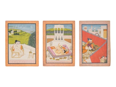 Three Indian Erotic Paintings, Punjab Hills, Kangra, Circa 1820