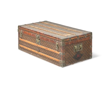 A Louis Vuitton Monogrammed Canvas Hardsided Trunk with 'JG' Monogram