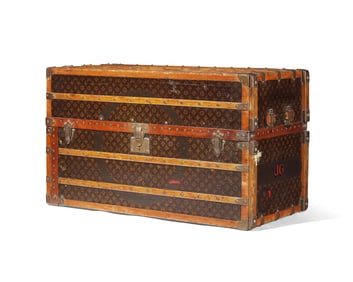 A Louis Vuitton Monogrammed Canvas Hardsided Wardrobe with 'JG' Monogram