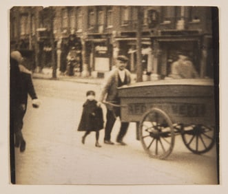 American School, 20th Century, Man and Young Boy with Wagon