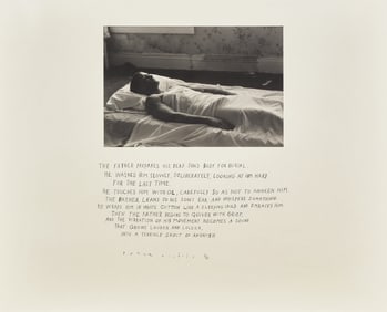 Duane Michals (American, b. 1932) The Father Prepares His Dead Son's Body for Burial, 1991