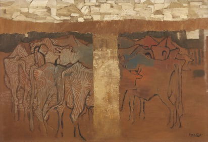 Josep Bartolí (Spanish, 1910-1995) Untitled (Steer)