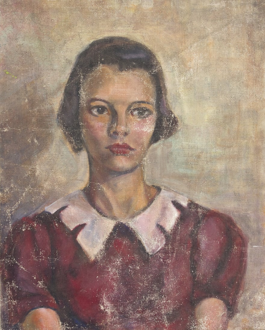 Hazel Finck (American, 1894-1977) Portrait of a Child: Hazel Finck (American, 1894-1977) Portrait of a Child oil on canvas 23 3/4 x 19 inches. The Collection of Joel Grey This lot is located in Philadelphia. Note: This work is accompanied by a letter fro