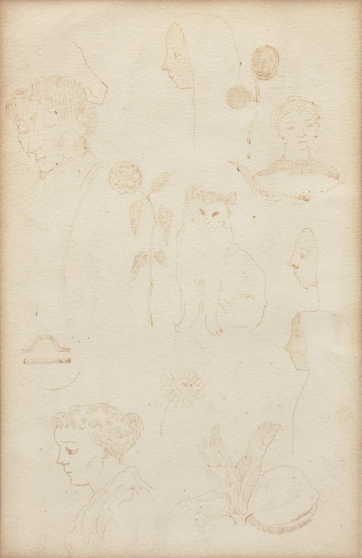 Odilon Redon (French, 1840-1916) Études: Odilon Redon (French, 1840-1916) Études pen and ink on paper 9 3/8 x 6 in. (23.8 x 15.2cm) The Collection of Sidney Rothberg, Philadelphia, Pennsylvania This lot is located in Philadelphia. Prove